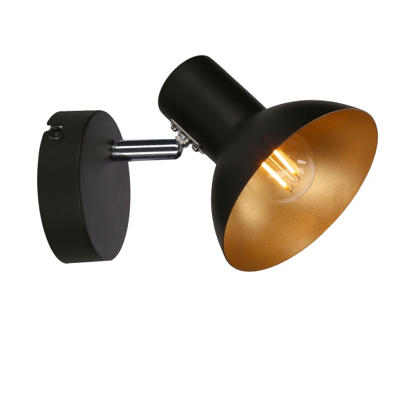 Diso Lampa Kinkiet 1X40W E27 Czarny+Zloto Candellux