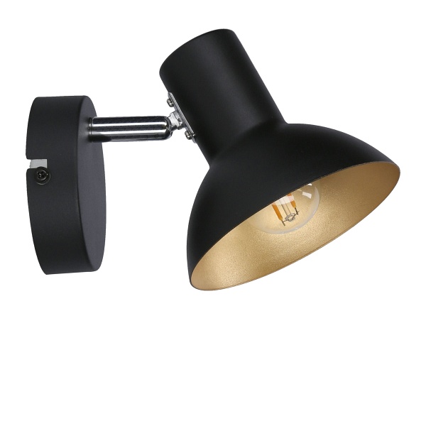 Diso Lampa Kinkiet 1X40W E27 Czarny+Zloto Candellux