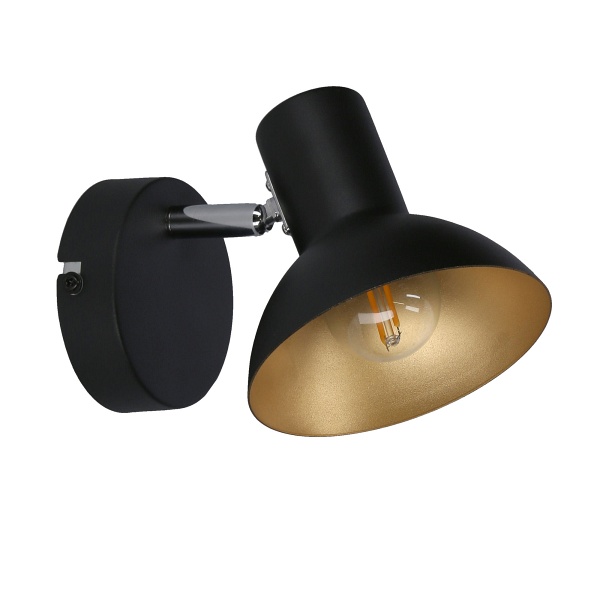 Diso Lampa Kinkiet 1X40W E27 Czarny+Zloto Candellux