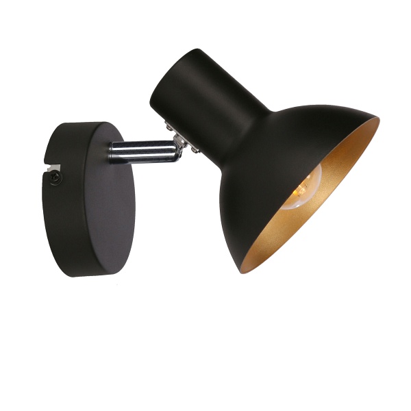 Diso Lampa Kinkiet 1X40W E27 Czarny+Zloto Candellux