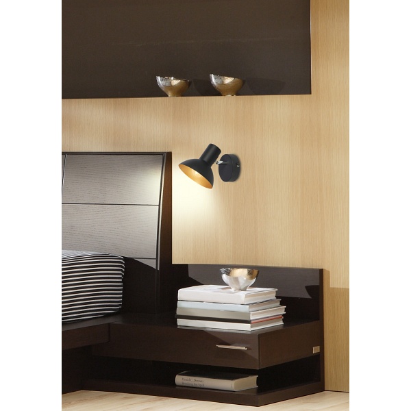 Diso Lampa Kinkiet 1X40W E27 Czarny+Zloto Candellux