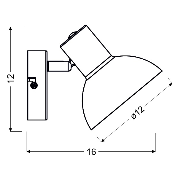 Diso Lampa Kinkiet 1X40W E27 Czarny+Zloto Candellux