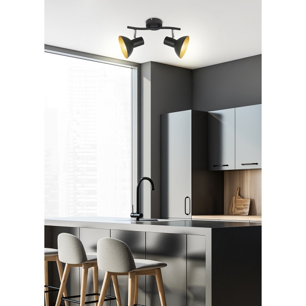 Diso Lampa Sufitowa Listwa 2X40W E27 Czarny+Zloto Candellux