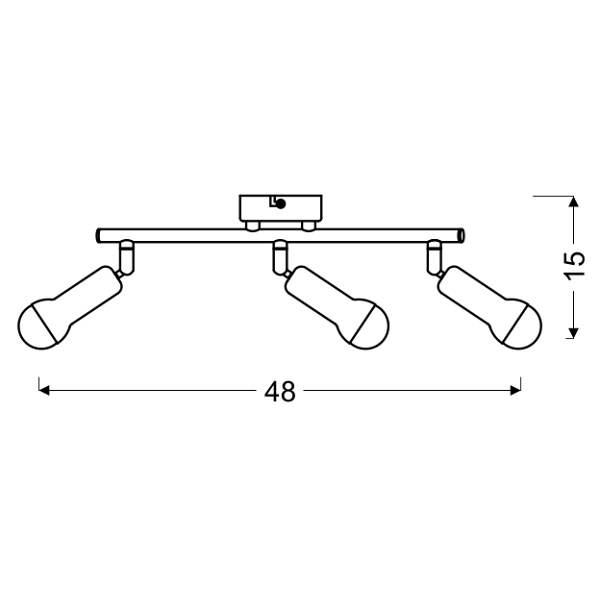 Arc Lampa Sufitowa Listwa 3X40W E14 Satyna Nikiel Candellux
