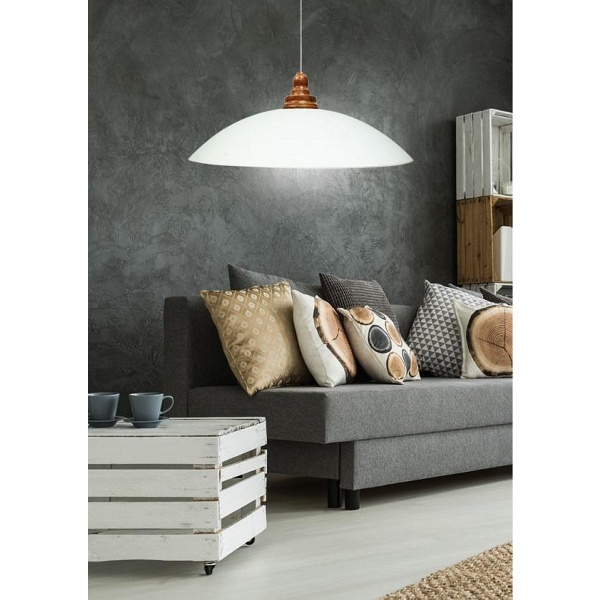 Dako Lampa Wisząca 40 1X60W E27 Chrom/Drewno Candellux