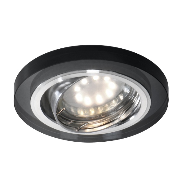 Ssu-15 Ch/Bk Mr16 Chrom Oczko Sufitowe Lampa Sufitowa. Strop. Uchyl. Okrągła Szkło Czarne Candellux