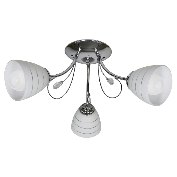 Simpli Lampa Wisząca 3*40W E27 Chrom Z Kryształkiem+Klosz Z Paskiem Candellux