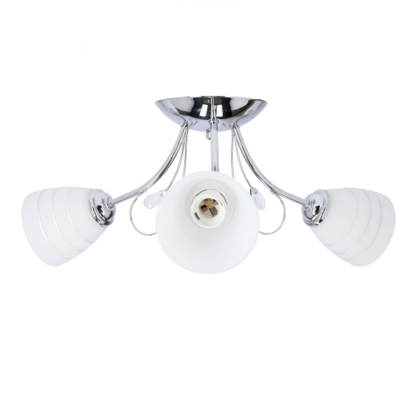 Simpli Lampa Wisząca 3*40W E27 Chrom Z Kryształkiem+Klosz Z Paskiem Candellux
