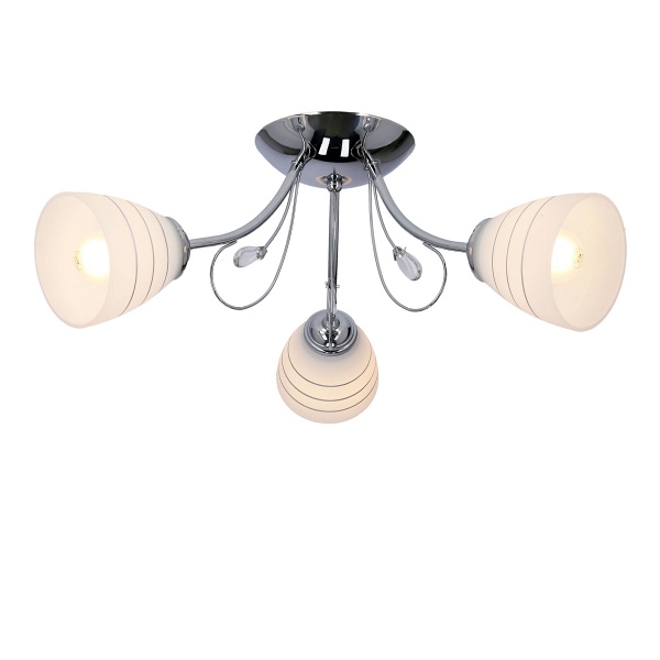 Simpli Lampa Wisząca 3*40W E27 Chrom Z Kryształkiem+Klosz Z Paskiem Candellux