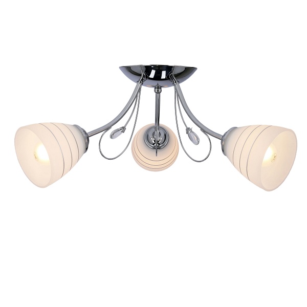 Simpli Lampa Wisząca 3*40W E27 Chrom Z Kryształkiem+Klosz Z Paskiem Candellux