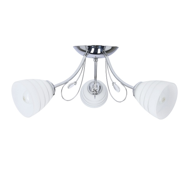 Simpli Lampa Wisząca 3*40W E27 Chrom Z Kryształkiem+Klosz Z Paskiem Candellux