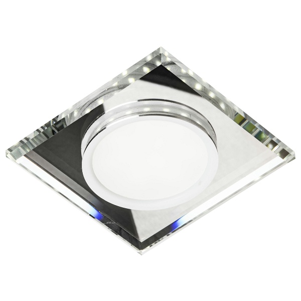 Ssp-22 Ch/Tr+Wh 8W Led 230V Ring Led Biały Oczko Sufitowe Lampa Sufitowa Stała Kwadratowa Szkło Transparentne Candellux