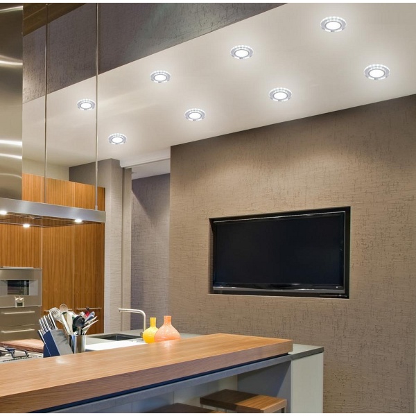 Ssp-23 Ch/Tr+Wh 8W Led 230V Ring Led Biały Oczko Sufitowe Lampa Sufitowa Stała Okrągła Szkło Transparentne Candellux