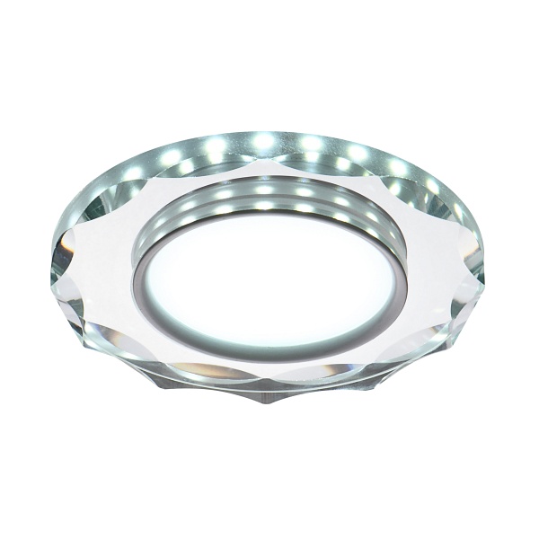 Ssp-25 Ch/Tr+Wh 8W Led 230V Ring Led Biały Oczko Sufitowe Lampa Sufitowa Okrągła Szlif Szkło Transparentne Candellux