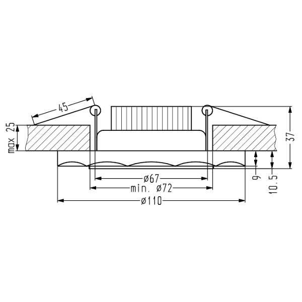 Ssp-25 Ch/Tr+Wh 8W Led 230V Ring Led Biały Oczko Sufitowe Lampa Sufitowa Okrągła Szlif Szkło Transparentne Candellux