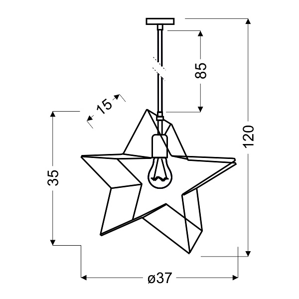 Gwiazdka Lampa Wisząca 1X60W E27 Candellux