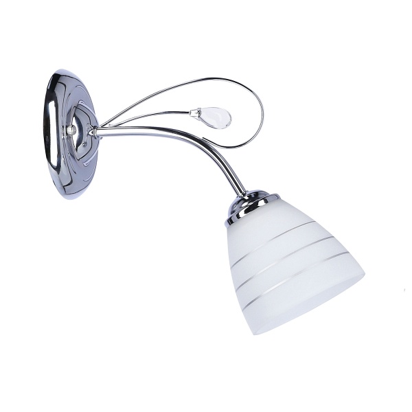 Simpli Lampa Kinkiet 1*40W E27 Chrom Z Kryształkiem+Klosz Z Paskiem Candellux