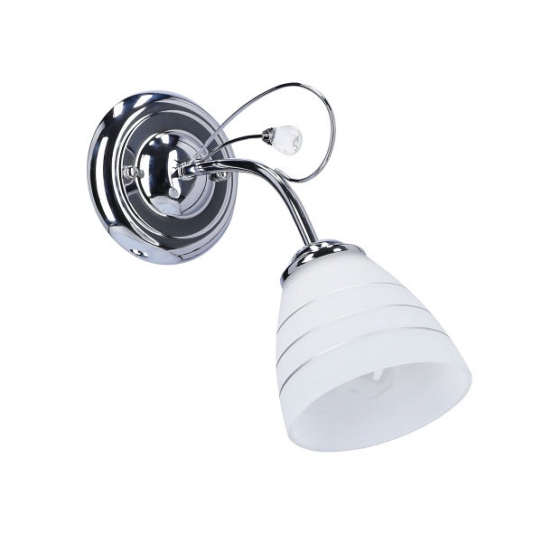 Simpli Lampa Kinkiet 1*40W E27 Chrom Z Kryształkiem+Klosz Z Paskiem Candellux