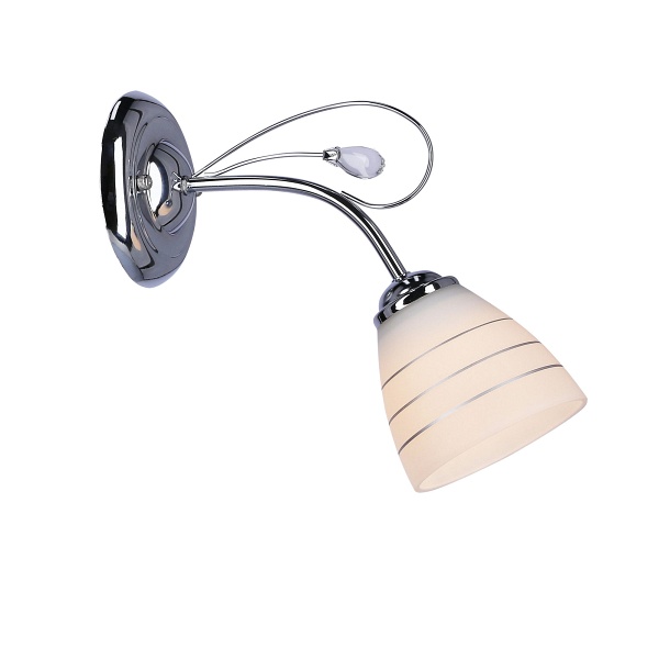 Simpli Lampa Kinkiet 1*40W E27 Chrom Z Kryształkiem+Klosz Z Paskiem Candellux