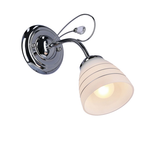 Simpli Lampa Kinkiet 1*40W E27 Chrom Z Kryształkiem+Klosz Z Paskiem Candellux