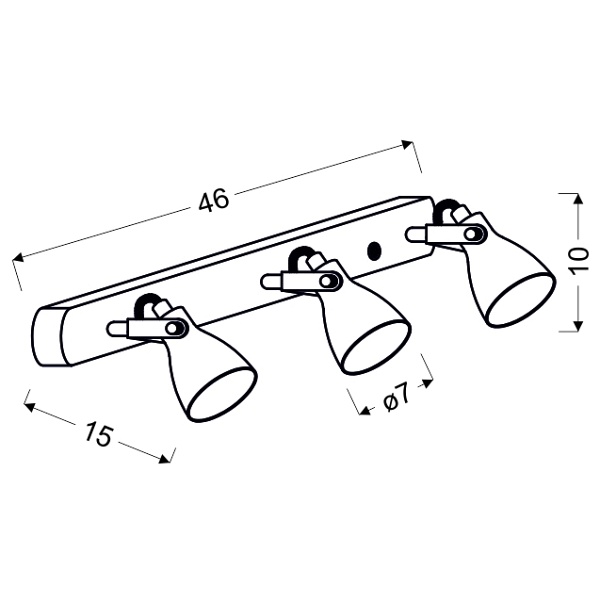 Ash Lampa Sufitowa Listwa 3X40W Gu10 Szary Mat Candellux