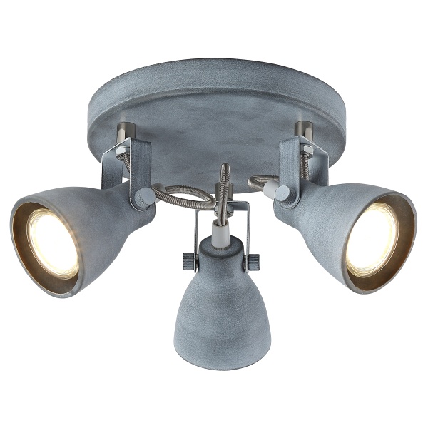 Ash Lampa Sufitowa Plafon 3X40W Gu10 Szary Mat Candellux
