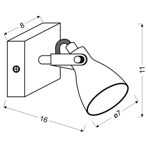 Ash Lampa Kinkiet 1X40W Gu10 Szary Mat Candellux