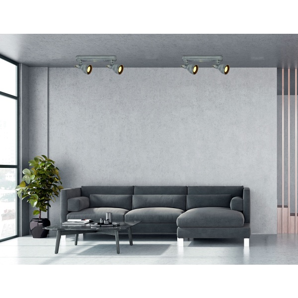 Ash Lampa Sufitowa Listwa 2X40W Gu10 Szary Mat Candellux