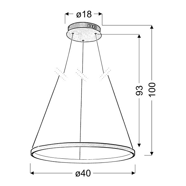 Lune Lampa Wisząca 40 Okrągły 25W Led 4000K Biały Candellux