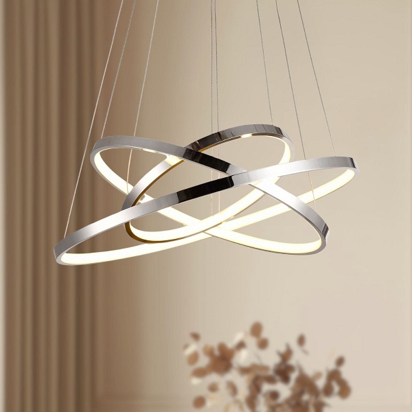 Lampa wisząca Lune 50 okrągła potrójna chrom 60w - Candellux