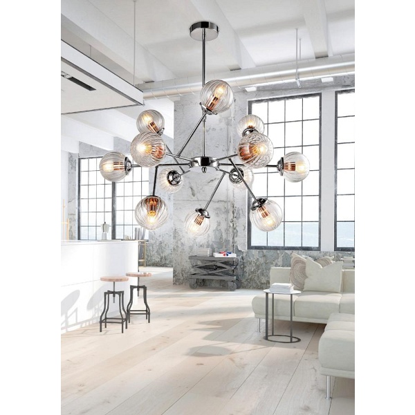Best Lampa Wisząca 12X40W E14 Chrom+Miedź Candellux