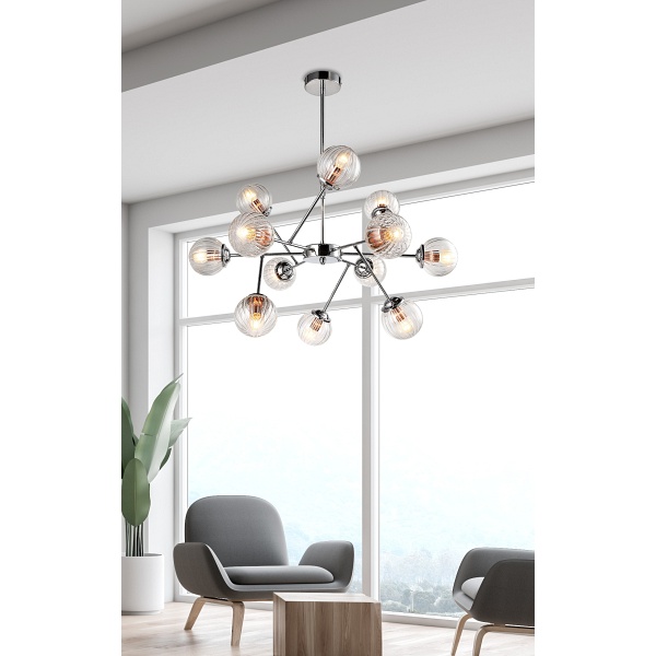 Best Lampa Wisząca 12X40W E14 Chrom+Miedź Candellux