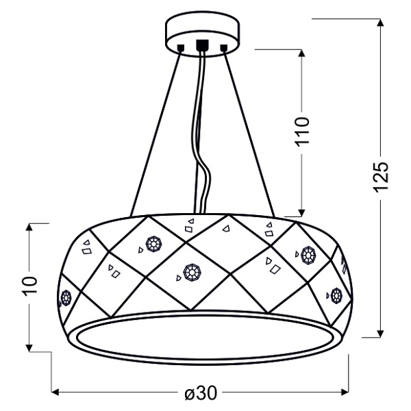 Glance Lampa Wisząca 30 17W Led 4000K Czarny Candellux