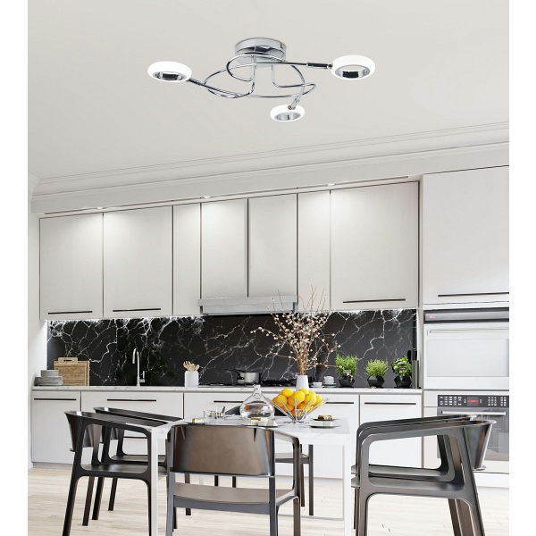 Aurelion Lampa Sufitowa Plafon 3X4W Led Chrom 3000K Candellux