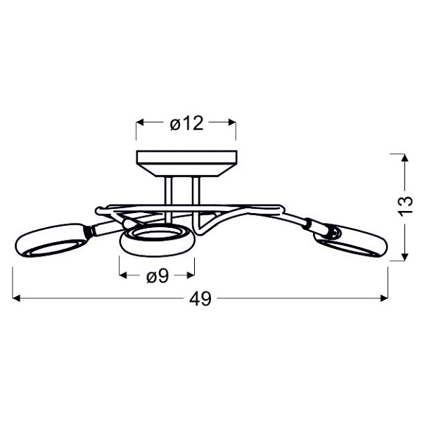 Aurelion Lampa Sufitowa Plafon 3X4W Led Chrom 3000K Candellux