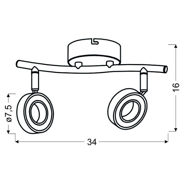 Vinola Lampa Sufitowa Listwa 2X5W Led Chrom 3000K Candellux