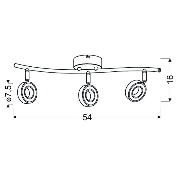 Vinola Lampa Sufitowa Listwa 3X5W Led Chrom 3000K Candellux
