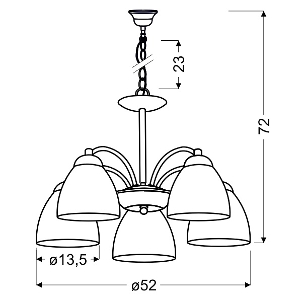 Uli Lampa Wisząca 5X60W E27 Satyna Candellux