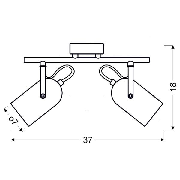 Gray Lampa Sufitowa Listwa 2X40W E14 Szary Candellux
