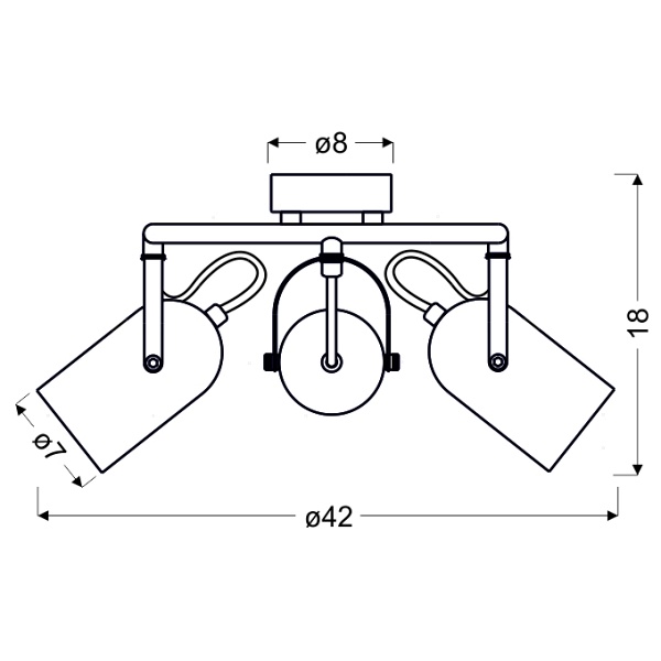 Gray Lampa Sufitowa Spirala 3X40W E14 Szary Candellux