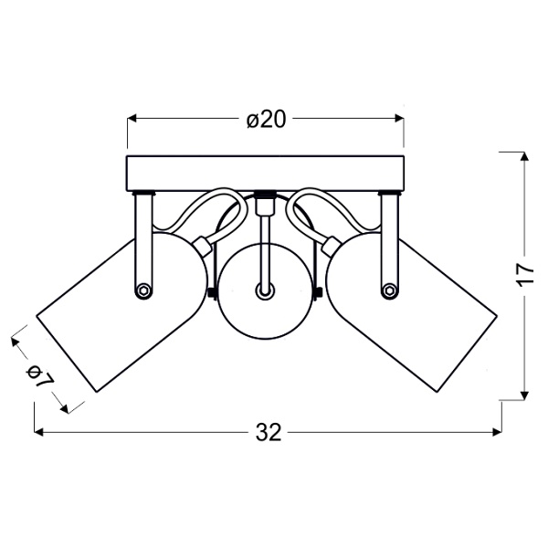 Gray Lampa Sufitowa Plafon 3X40W E14 Szary Candellux