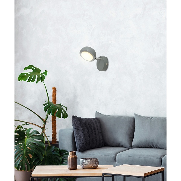 Mild Lampa Kinkiet 1X6W Led Szary 3000K Candellux