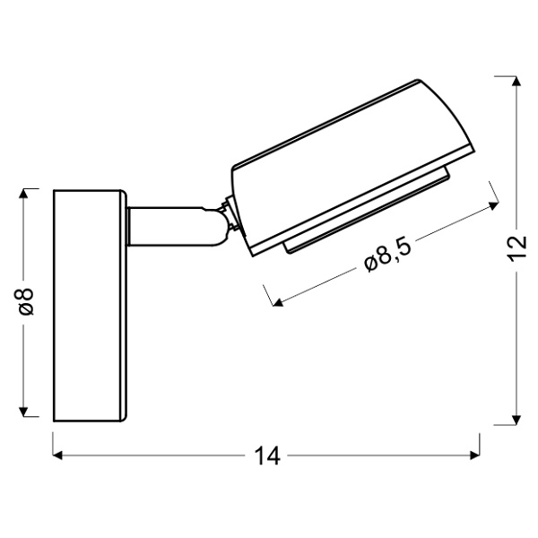 Mild Lampa Kinkiet 1X6W Led Szary 3000K Candellux