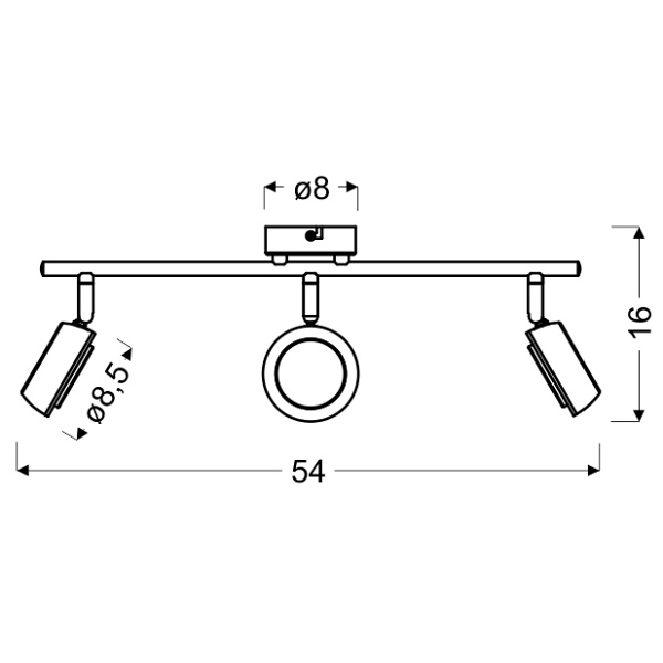 Mild Lampa Sufitowa Listwa 3X6W Led Szary 3000K Candellux