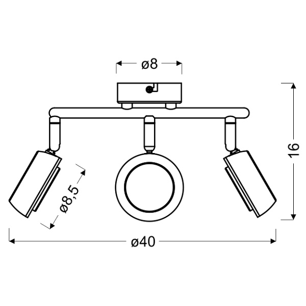 Mild Lampa Sufitowa Spirala 3X6W Led Szary 3000K Candellux