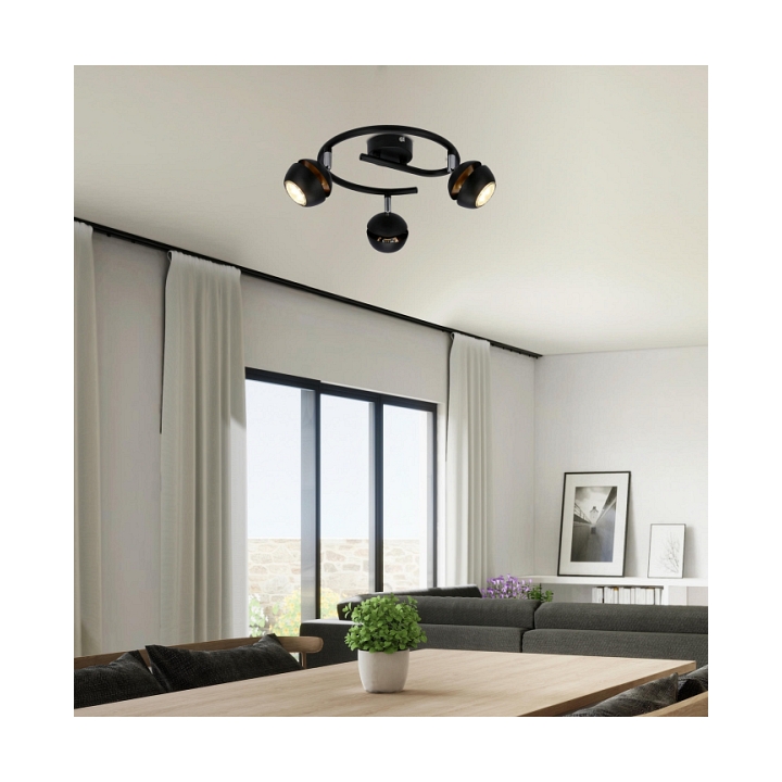 Lampa sufitowa Boni czarna 3x3w - Candellux