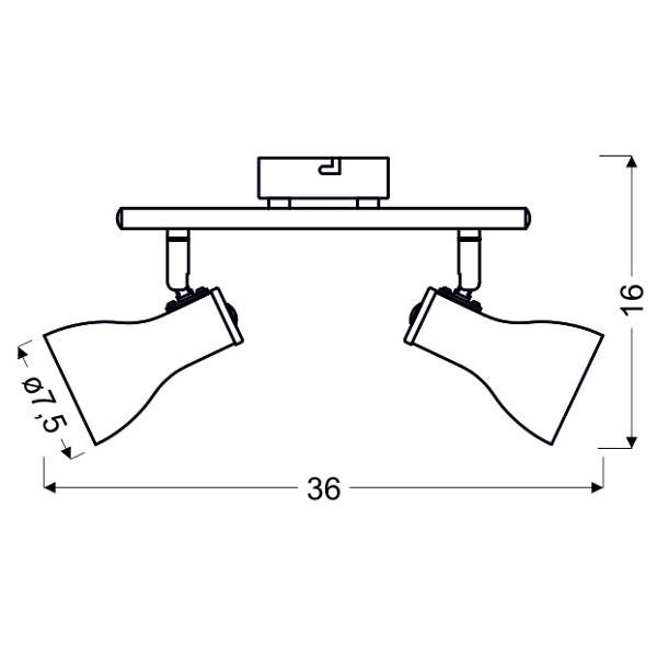 Julie Lampa Sufitowa Listwa 2X40W E14 Szary Candellux