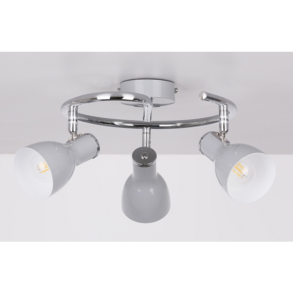 Julie Lampa Sufitowa Spirala 3X40W E14 Szary Candellux