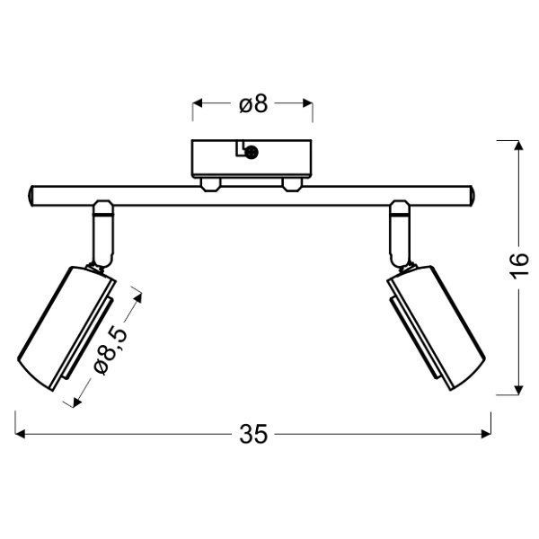 Mild Lampa Sufitowa Listwa 2X6W Led Szary 3000K Candellux