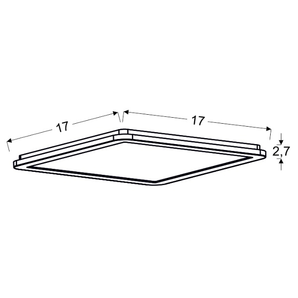 Nexit Lampa Sufitowa Plafon 17X17 10W Led Ip44 Chrom+Granila 3000K Candellux